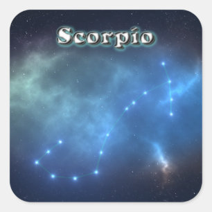 Scorpio constellation square sticker