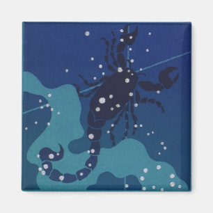 Scorpio Constellation, Vintage Zodiac Astrology Magnet