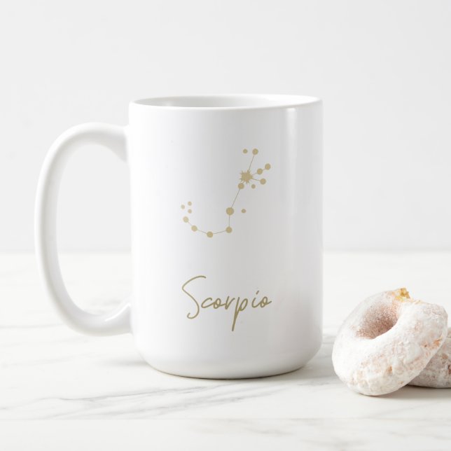 Scorpio Constellation Zodiac Coffee Mug (With Donut)