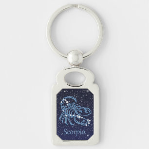 Scorpio Constellation & Zodiac Sign with Stars Key Ring