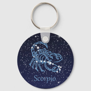 Scorpio Constellation & Zodiac Sign with Stars Key Ring