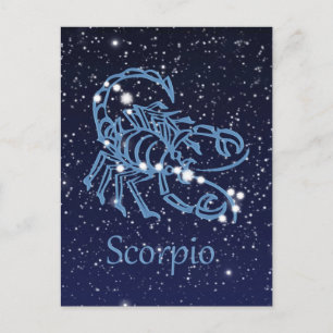 Scorpio Constellation & Zodiac Sign with Stars Postcard