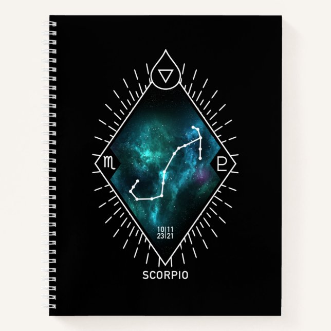 Scorpio Constellation & Zodiac Symbol Notebook (Front)