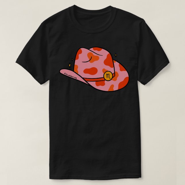 Scorpio Cowboy Hat T-Shirt (Design Front)