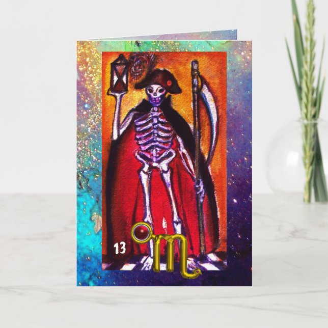 SCORPIO, DEATH,TAROT ASTROLOGY ZODIAC BIRTHDAY CARD (Front)