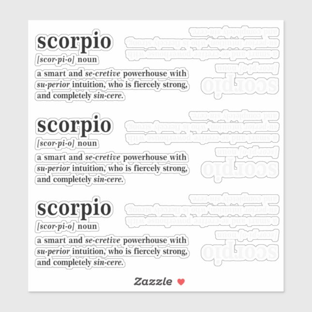 Scorpio Definition Aesthetic Astrology Gift (Sheet)