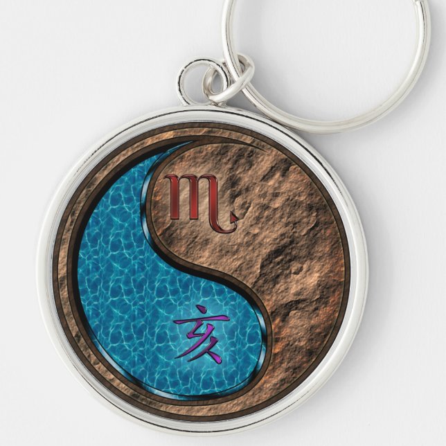Scorpio & Earth Boar Key Ring (Front)