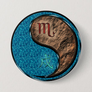 Scorpio & Earth Dog 7.5 Cm Round Badge