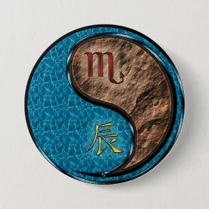 Scorpio & Earth Dragon 7.5 Cm Round Badge