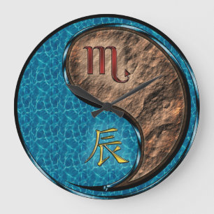 Scorpio & Earth Dragon Large Clock