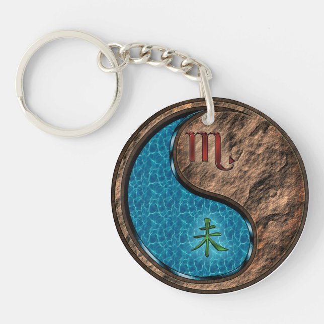 Scorpio & Earth Goat Key Ring (Front)