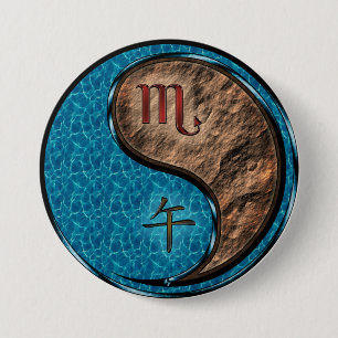 Scorpio & Earth Horse 7.5 Cm Round Badge