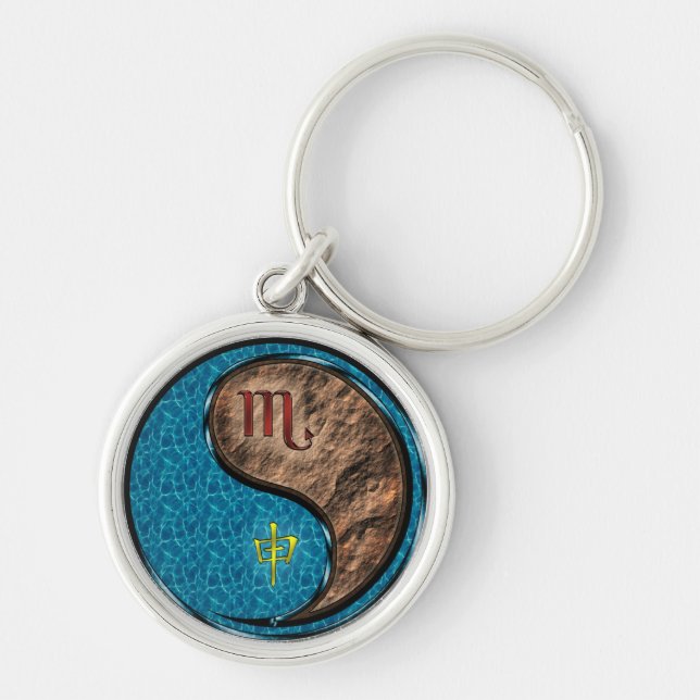 Scorpio & Earth Monkey Key Ring (Front)