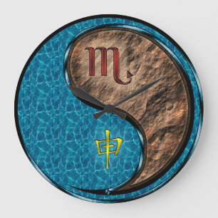 Scorpio & Earth Monkey Large Clock