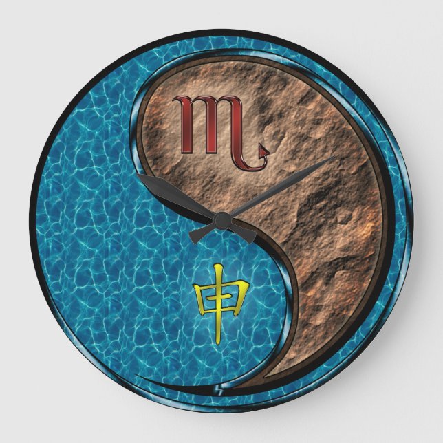 Scorpio & Earth Monkey Large Clock (Front)