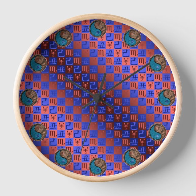 Scorpio & Earth Ox Clock (Front)