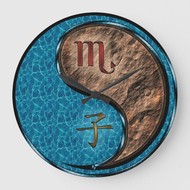 Scorpio & Earth Rat Large Clock (Front)