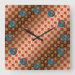 Scorpio & Earth Rat Square Wall Clock