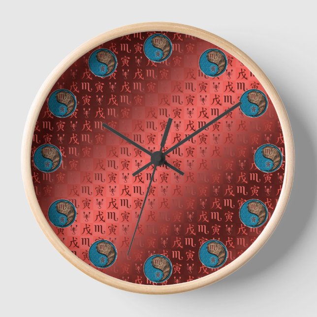 Scorpio & Earth Tiger Clock (Front)