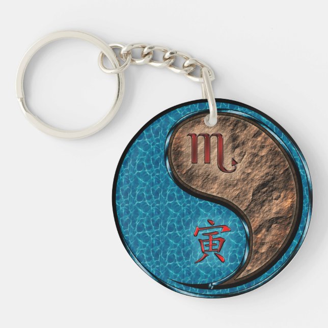Scorpio & Earth Tiger Key Ring (Front)