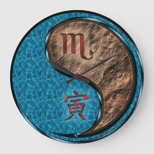 Scorpio & Earth Tiger Large Clock