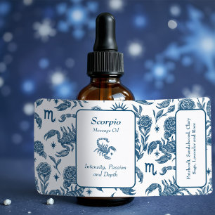 Scorpio Essential Oil Bottle Feminine Blue Floral