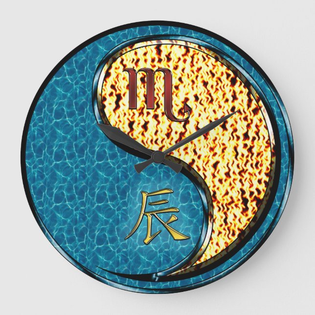 Scorpio & Fire Dragon Large Clock (Front)
