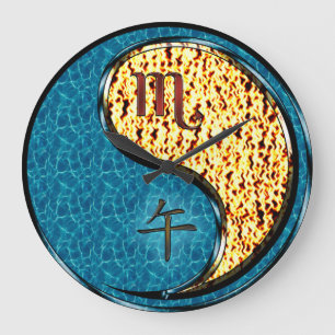 Scorpio & Fire Horse Large Clock