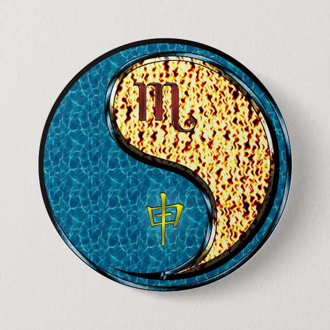 Scorpio & Fire Monkey 7.5 Cm Round Badge (Front)