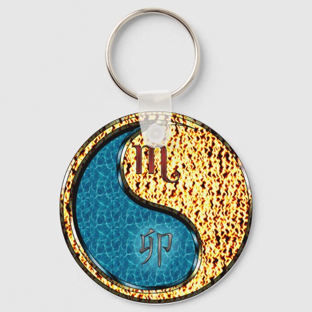 Scorpio & Fire Rabbit Key Ring (Front)