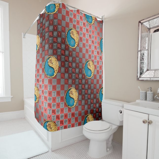 Scorpio & Fire Rabbit Shower Curtain (In Situ)