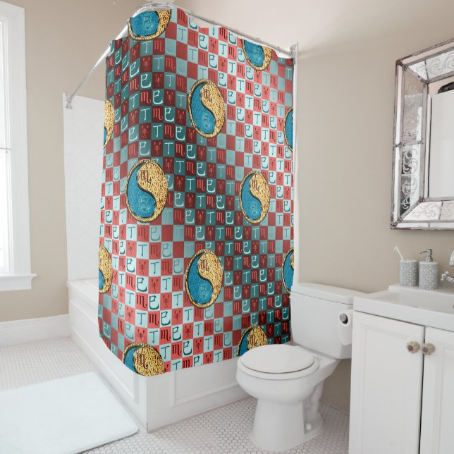 Scorpio & Fire Snake Shower Curtain (In Situ)