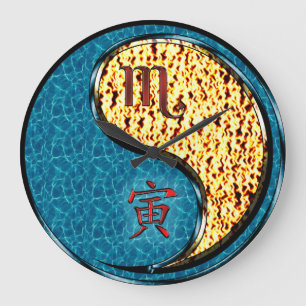 Scorpio & Fire Tiger Large Clock