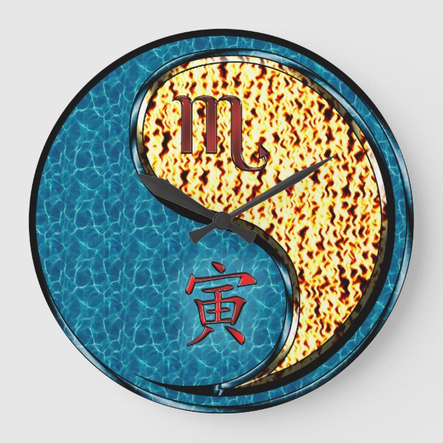 Scorpio & Fire Tiger Large Clock (Front)