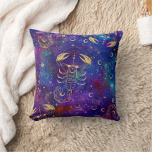 Scorpio Galaxy Throw Pillow