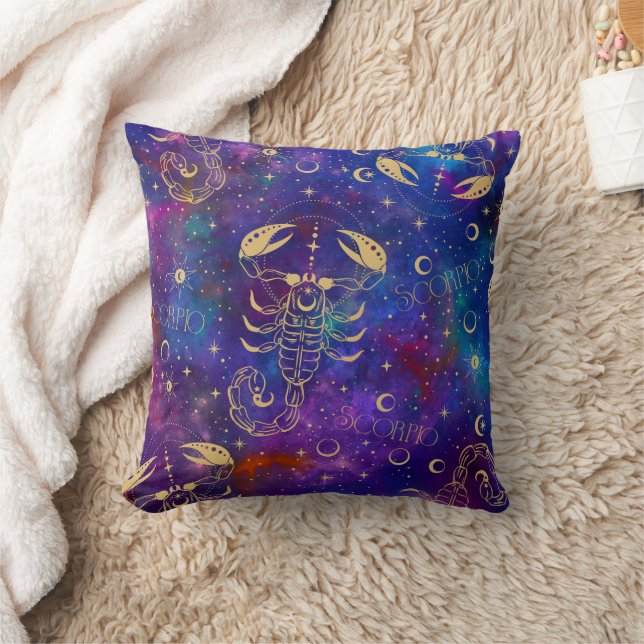 Scorpio Galaxy Throw Pillow (Blanket)