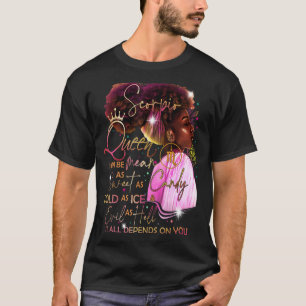 Scorpio Girl Birthday Melanin Afro Queen For Black T-Shirt