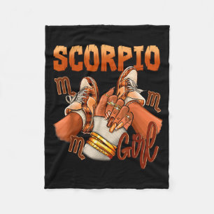 Scorpio Girl Birthday Melanin Black Woman Scute Ss Fleece Blanket