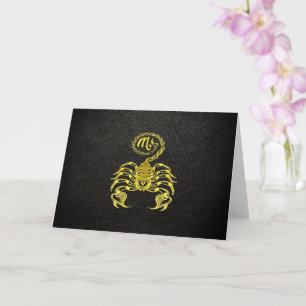 Scorpio Gold on Leather Card
