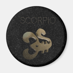 Scorpio golden sign magnet