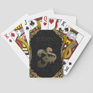 Scorpio golden sign playing cards