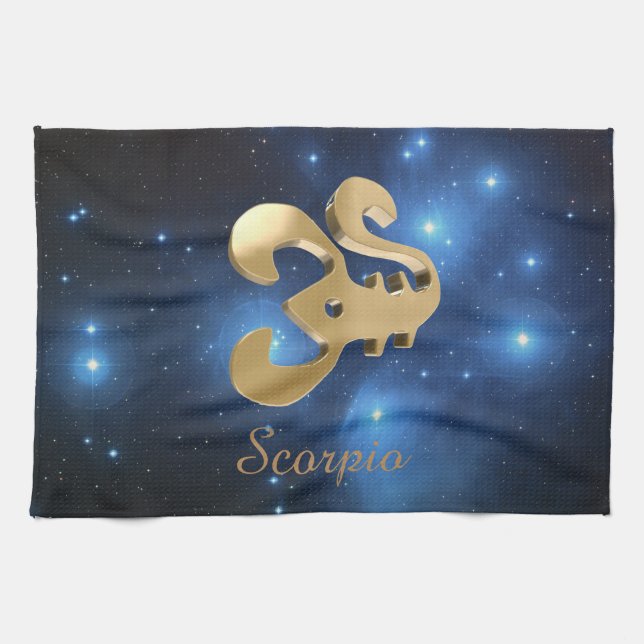 Scorpio golden sign tea towel (Horizontal)