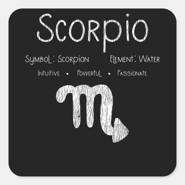 Scorpio Horoscope Astrology Star Sign Birthday Square Sticker (Front)