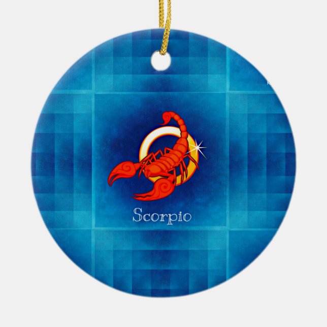 scorpio horoscope ceramic tree decoration (Front)
