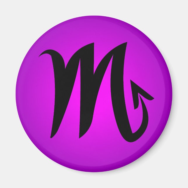 Scorpio Horoscope Sign Magenta Purple Magnet (Front)