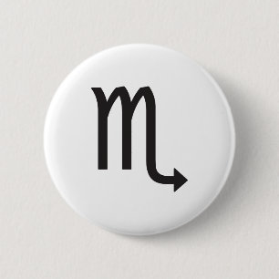 SCORPIO, HOROSCOPE SYMBOL 6 CM ROUND BADGE