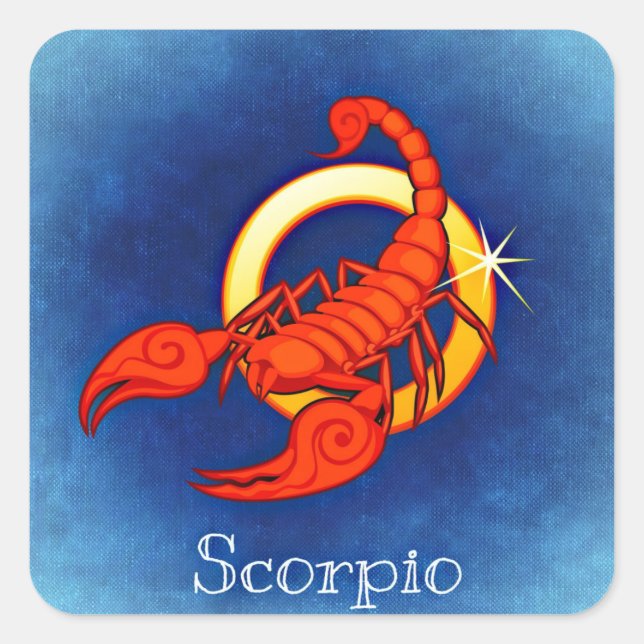 Scorpio in Blue Square Sticker (Front)