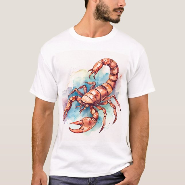 Scorpio in Fiery Watercolors T-Shirt (Front)