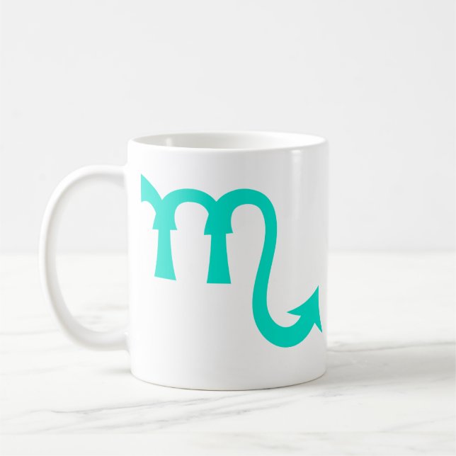 Scorpio in Teal Blue Coffee Mug (Left)