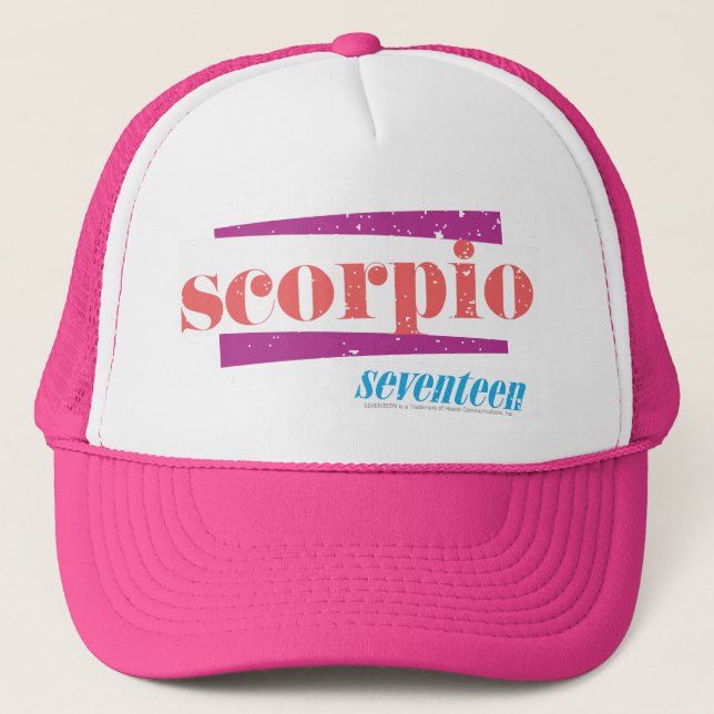 Scorpio LtPink Trucker Hat (Front)